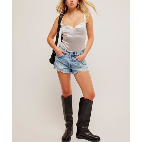 🎉LAST CHANCE🎉 FREE PEOPLE Casino Dusk To Dawn Bodysuit / Silver Casino - Picture 4 of 6